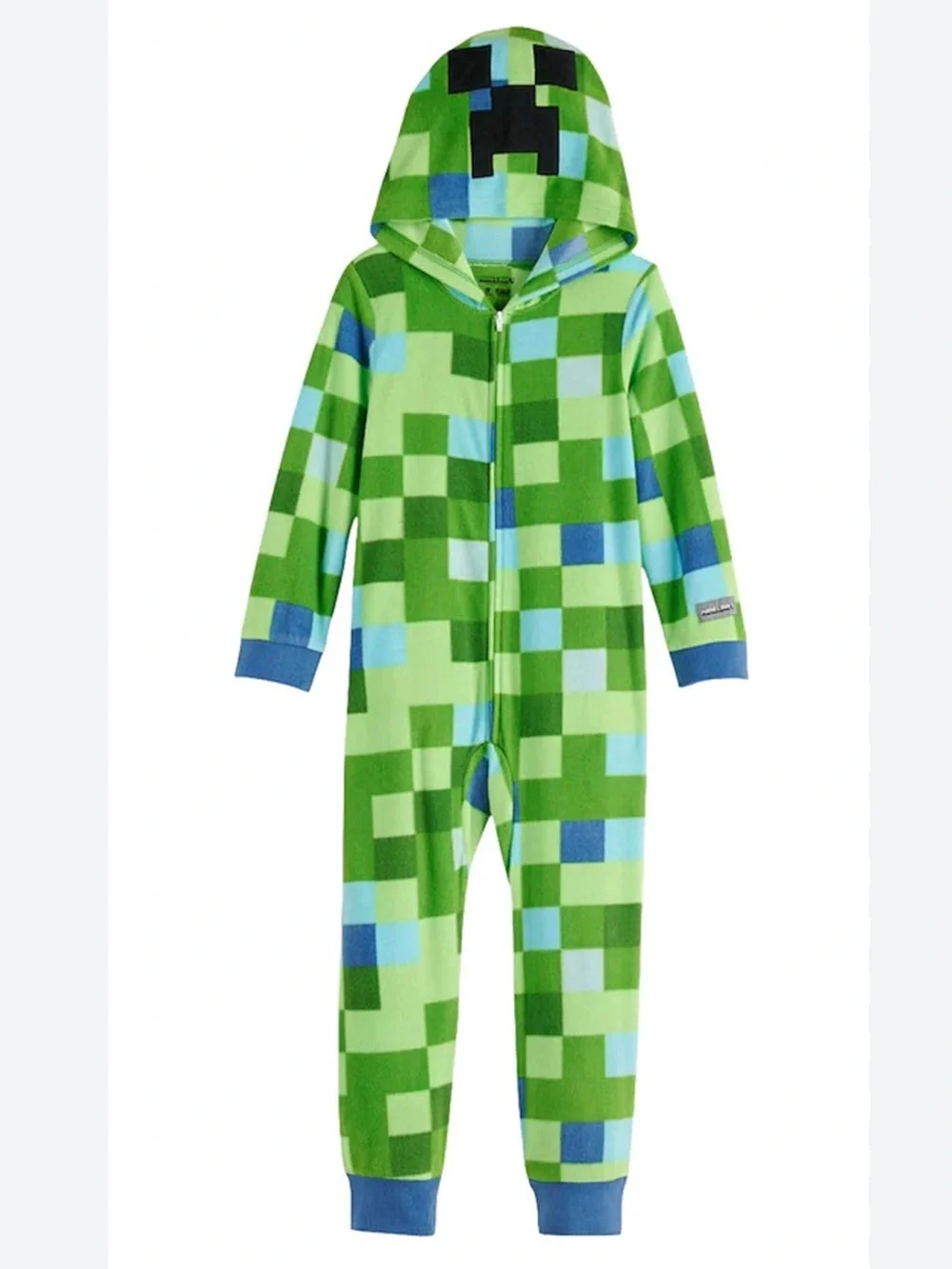 Minecraft Creeper Fleece Hooded Onesie Pajamas Union Suit